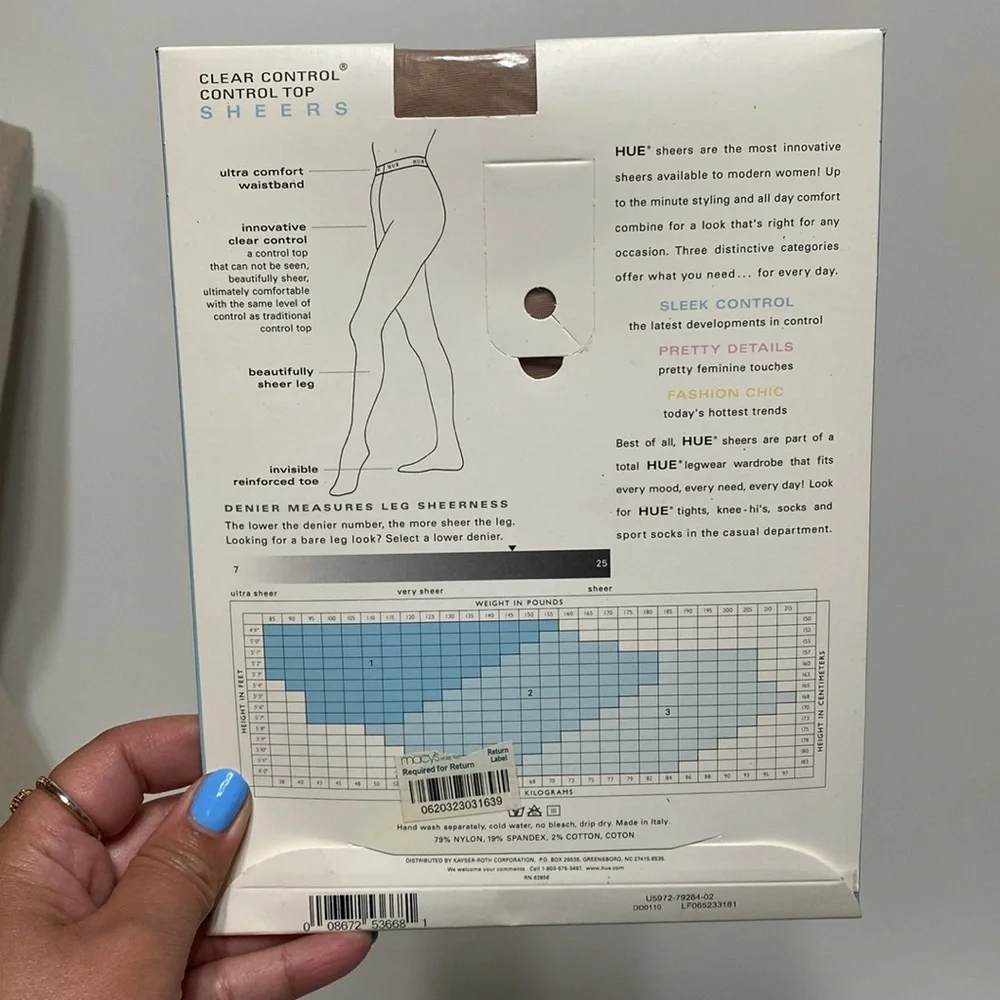 Hue Toeless and Clear Control Size 2 in Natural Bundle